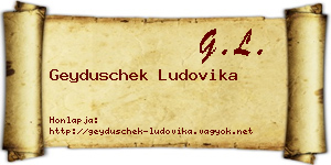 Geyduschek Ludovika névjegykártya